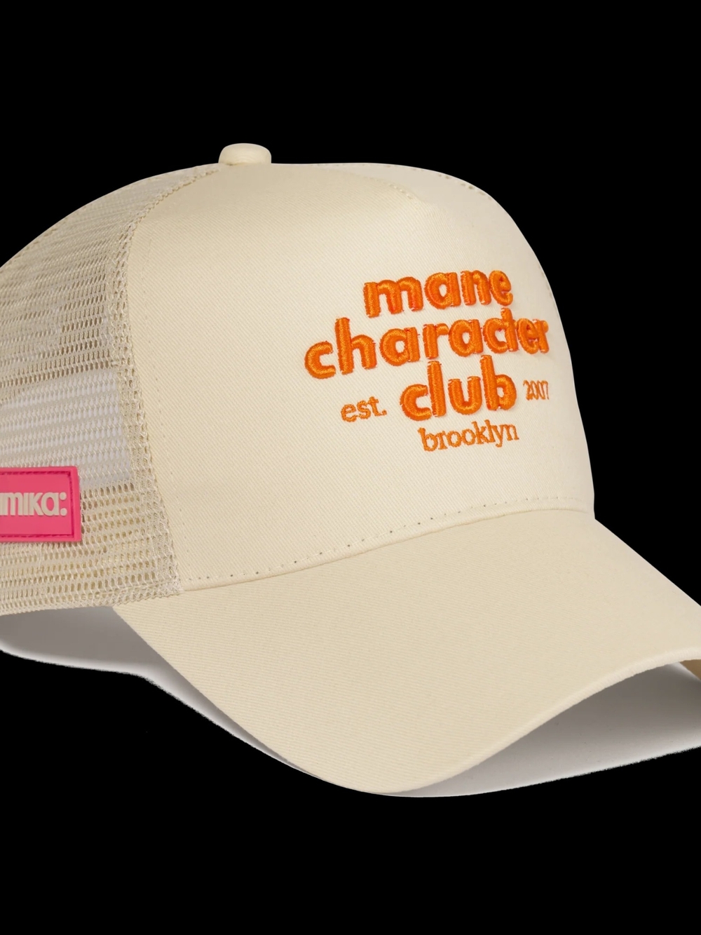 amika Mane Character Club Trucker Hat Cream Orange Brooklyn - Picture 2 of 2